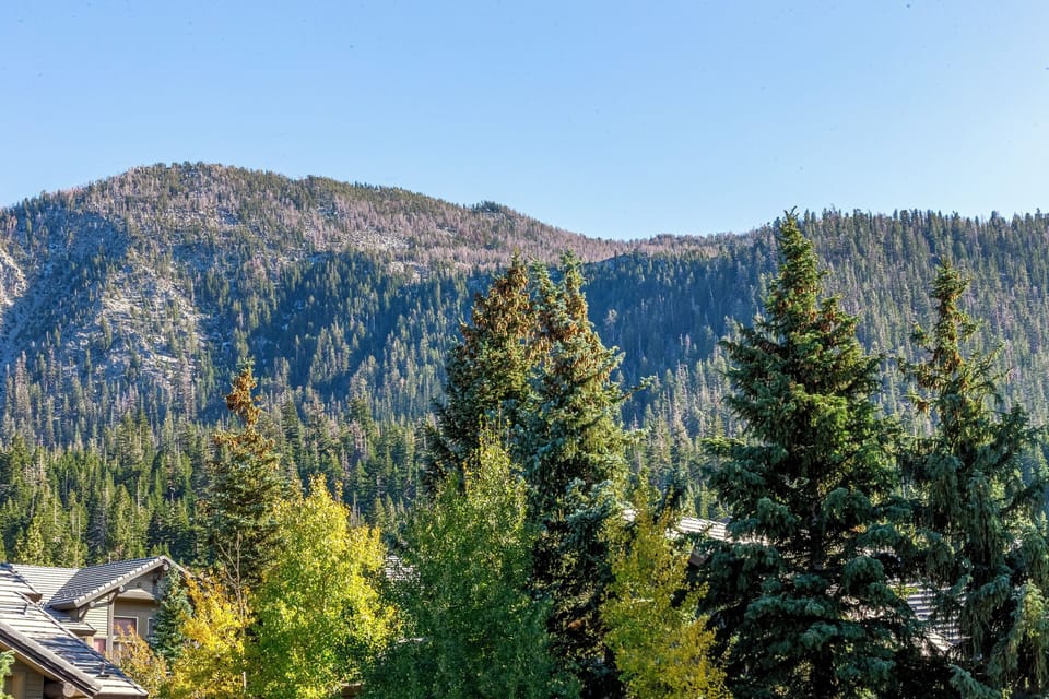 View of mountains from deck