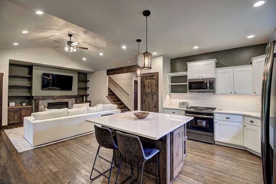 Open-concept layout connecting the kitchen to the living area for effortless entertaining.