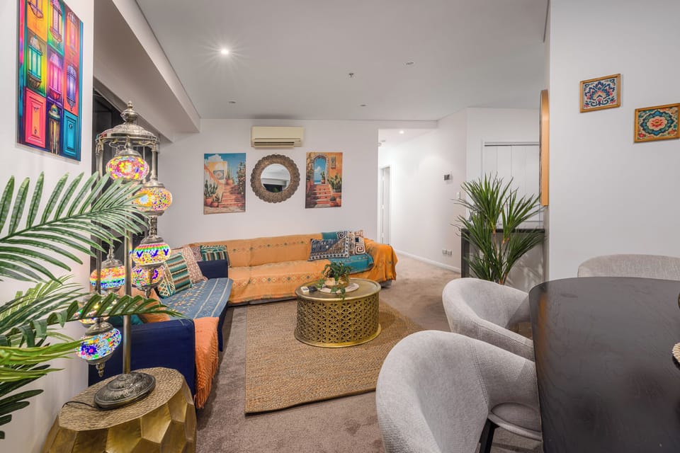 Design Apartment, River View | Living area | 60-inch Smart TV with digital channels, Netflix, streaming services