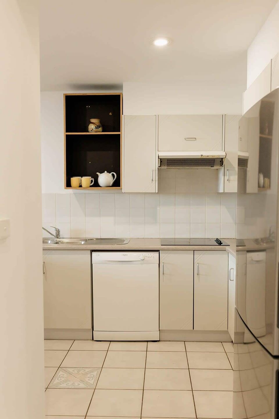 Kitchen includes double sink, dishwasher, large fridge, oven, stove, microwave, coffee machine, kettle, toaster, sandwich press, blender and all the basics you need to prepare meals. 