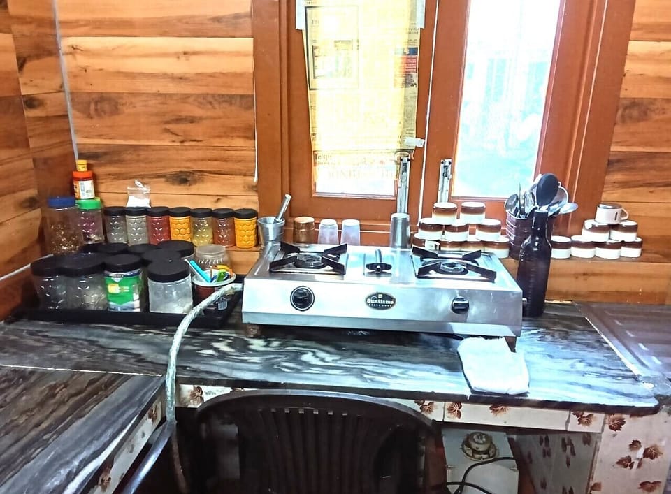 Full-size fridge, microwave, oven, stovetop
