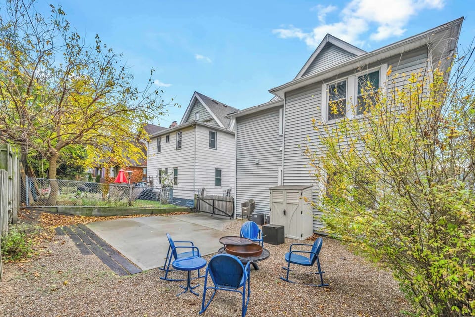 Private backyard retreat with seating for your whole group — unwind by the fire after exploring the city.