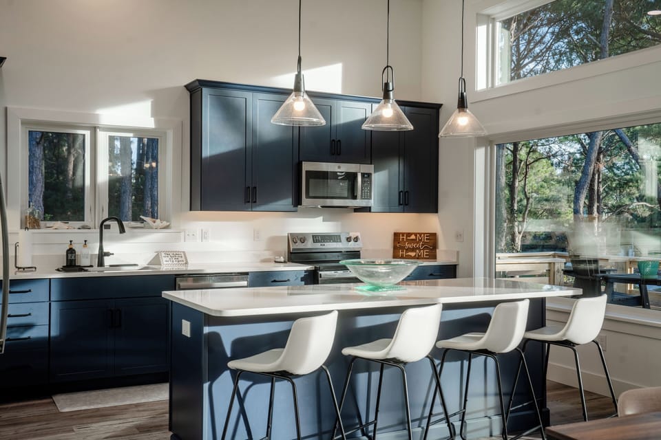 Kitchen (outdoor seating on back deck just off kitchen and living area)