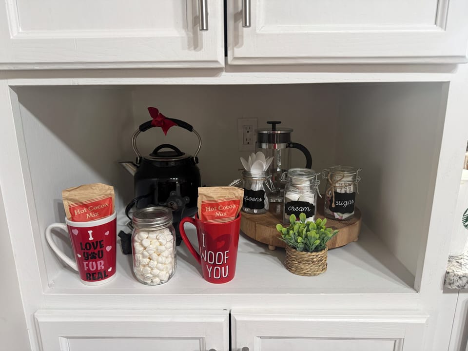 Tea, coffee or hot chocolate
