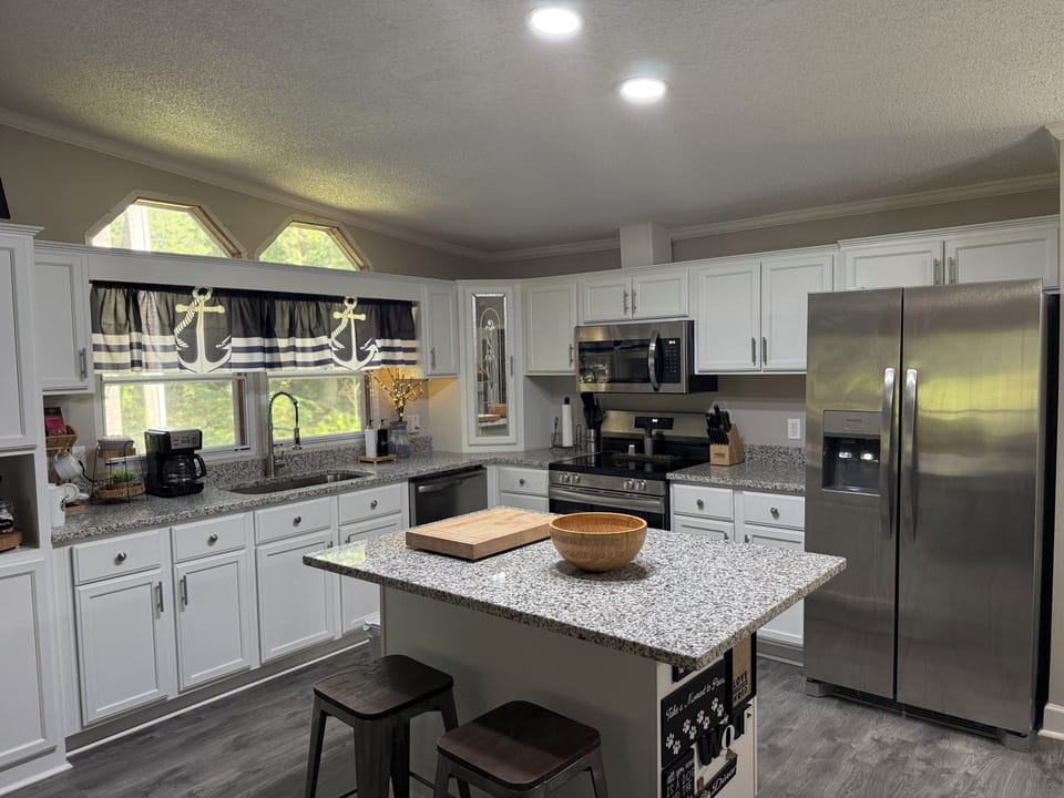 Fully stocked kitchen island