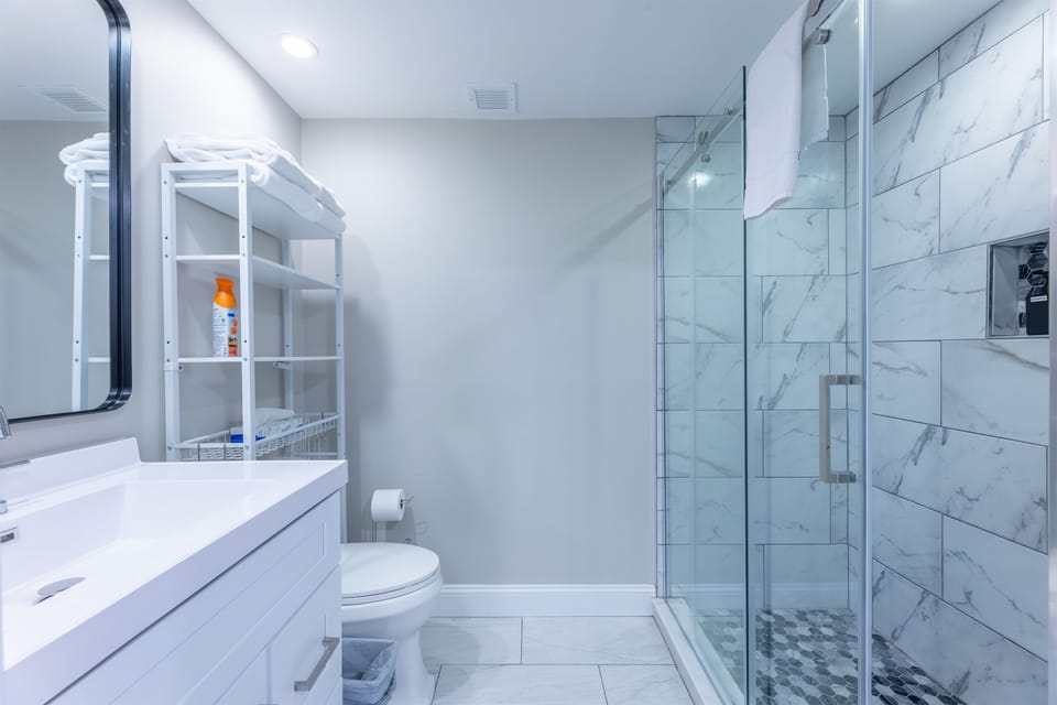 Bathroom fully remodeled.