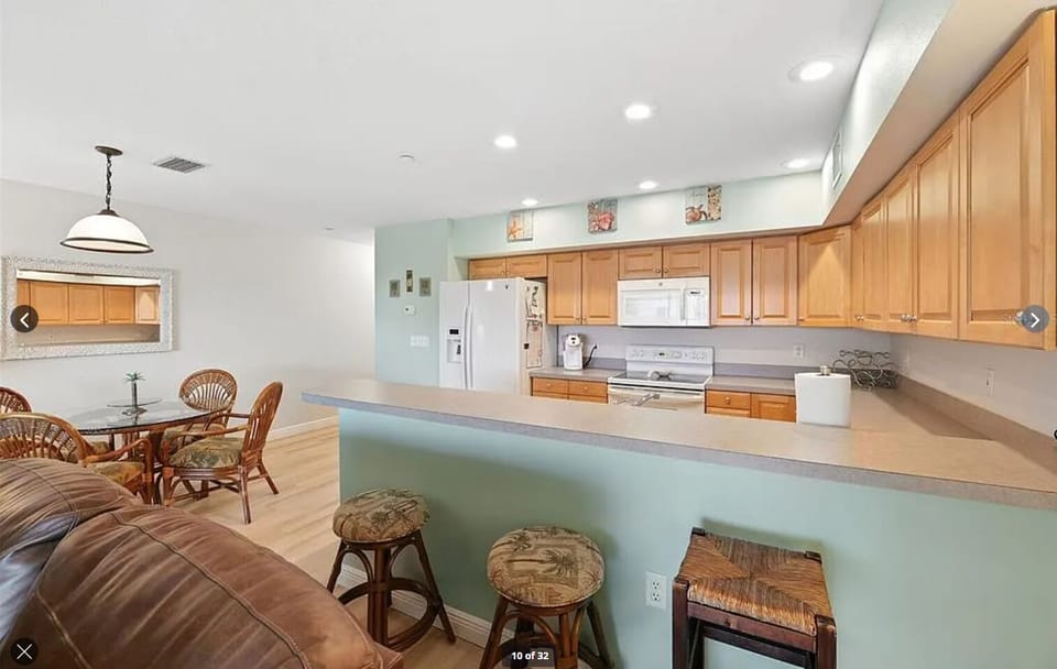 View of kitchen from living area