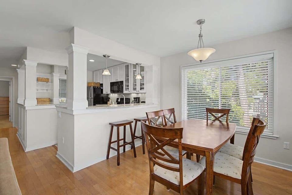 Gather around your elegant dining table while the chef in your group prepares meals in the open kitchen—perfect for memorable conversations.