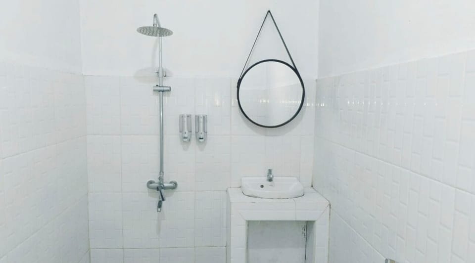 Classic Double Room, Balcony, Beach View | Bathroom | Shower, towels, soap, toilet paper