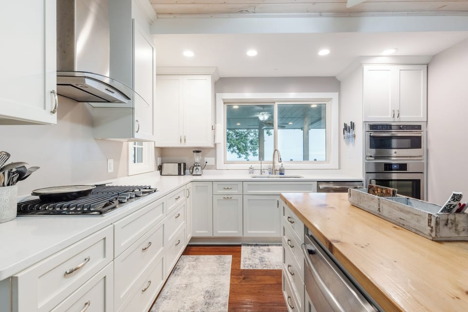 Kitchen area with everything you need for a stay in getaway!