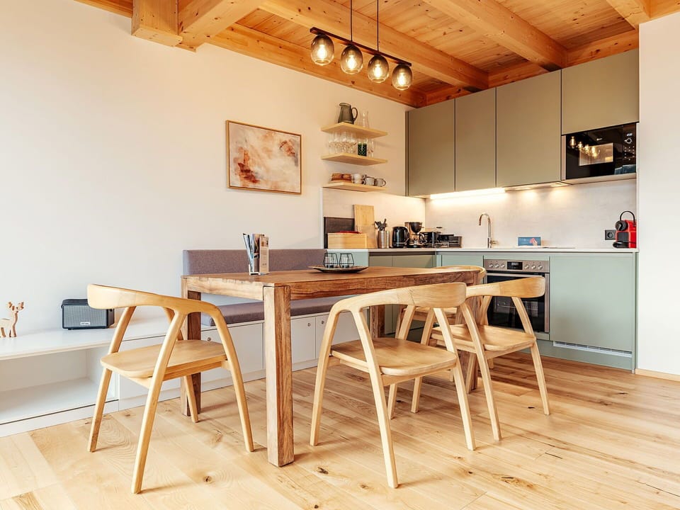 Furniture, Interior Design, Flooring, Wood Flooring, Floor, Chair, Wood, Kitchen & Dining Room Table, Table, Ceiling
