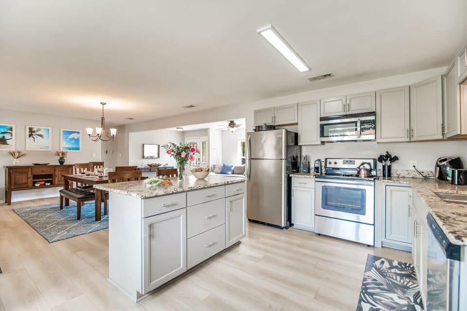 Spacious Kitchen | Stainless Appliances | Inviting Dining Area
