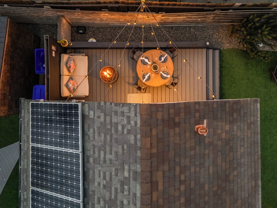 Overhead view of the exterior.