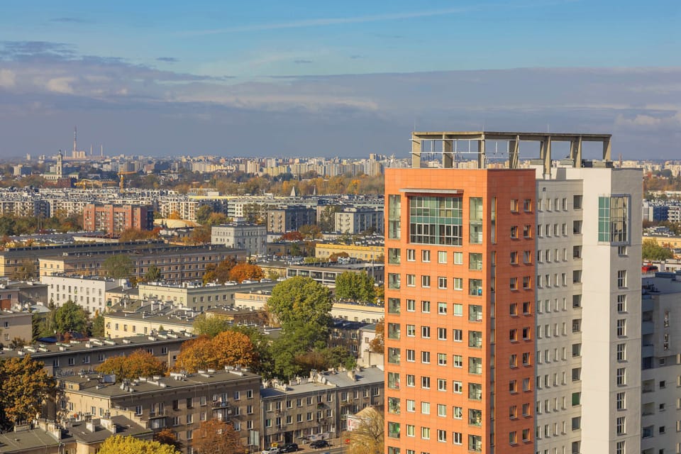 Estate panorama as seen from the apartment on the 17th floor.