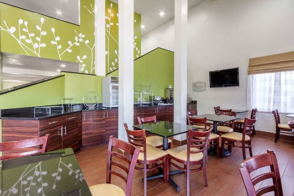 Gather for easy breakfasts in a bright, airy dining space.