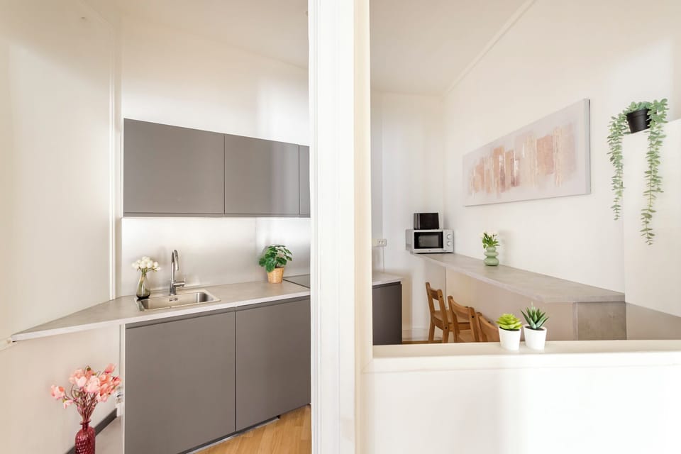 Apartment | Private kitchen | Fridge, microwave, stovetop, electric kettle
