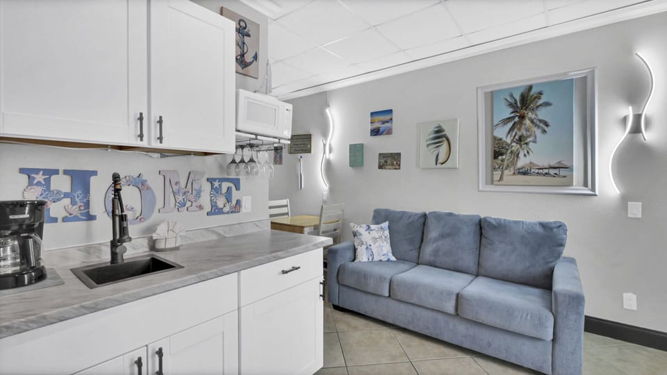 Living area with sleeper couch