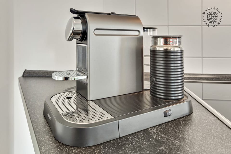 Deluxe Apartment | Private kitchen | Full-size fridge, oven, stovetop, electric kettle