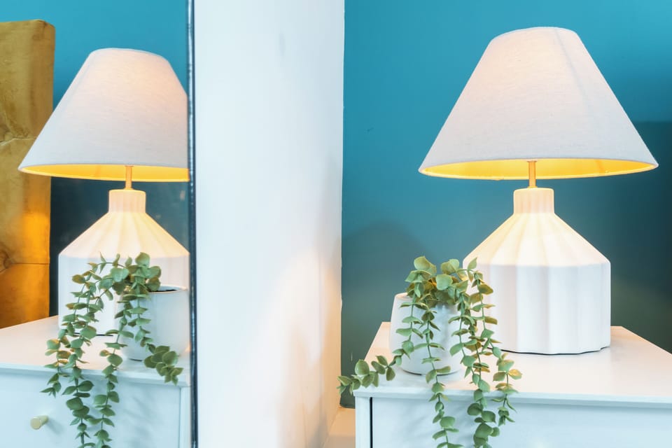 Apartment | Desk, laptop workspace, blackout drapes, iron/ironing board