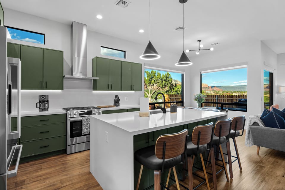 Spacious, fully stocked kitchen