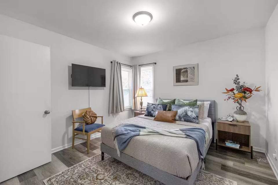 Private bedroom with soft lighting