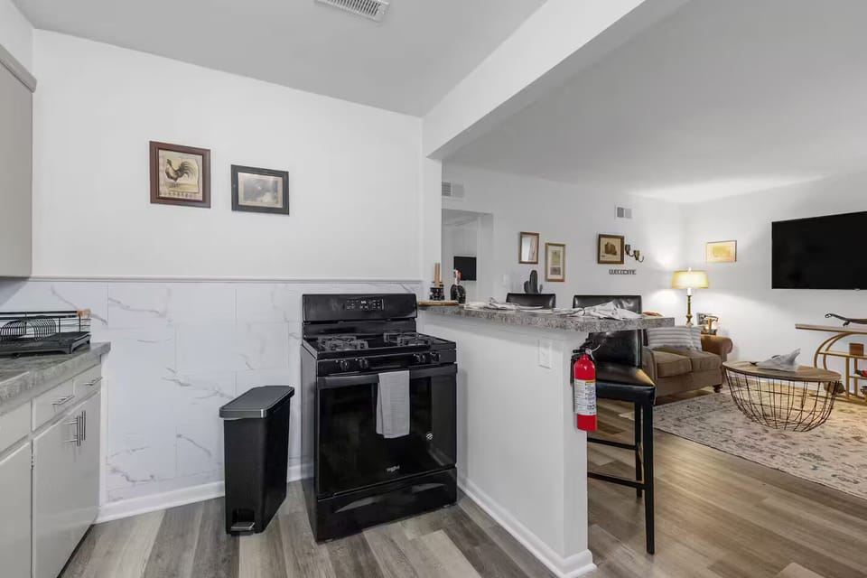 Fully equipped kitchen with modern appliances