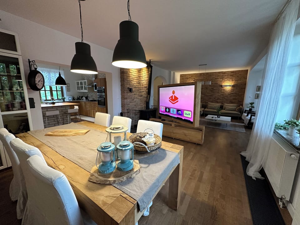 Superior Villa, 4 Bedrooms, Non Smoking, Garden View | Living area | 75-cm flat-screen TV with digital channels, TV, fireplace