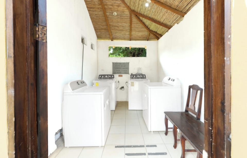 Access to washer and dryer makes this a great location for long stays as well