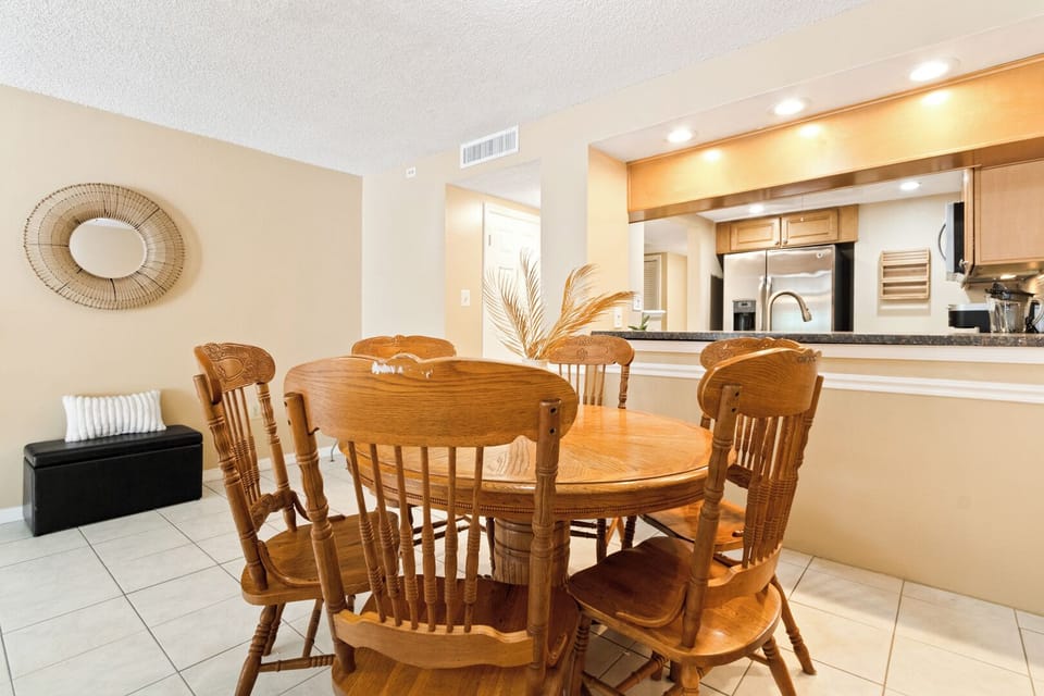 Dining table seats six