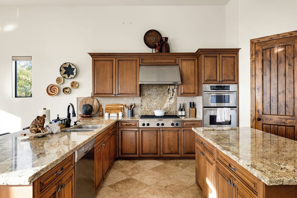 Fully stocked kitchen for all your cooking needs.