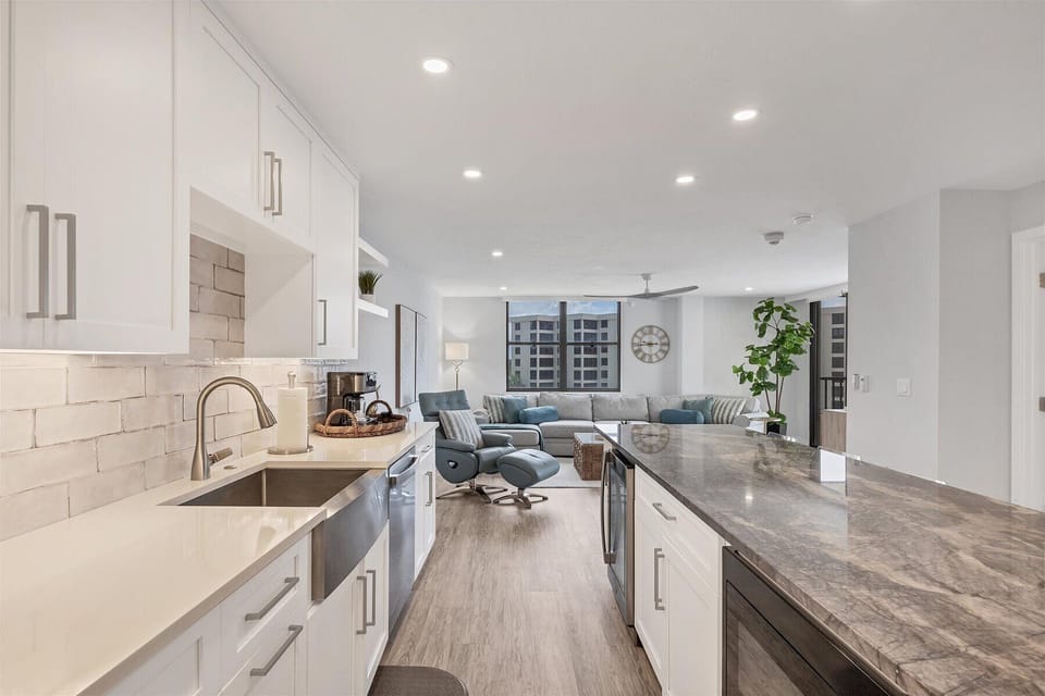 Gourmet Kitchen & Living Room