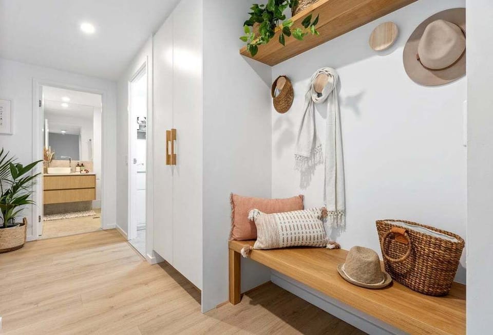 Modern hallway with a minimalist feel.