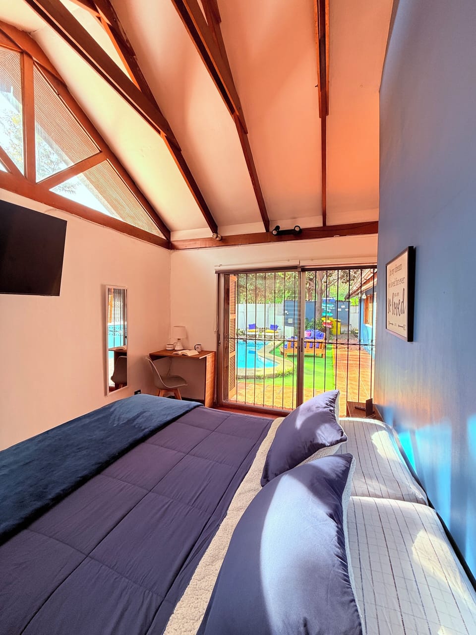 Classic Double Room, Pool View | Iron/ironing board, free WiFi, bed sheets