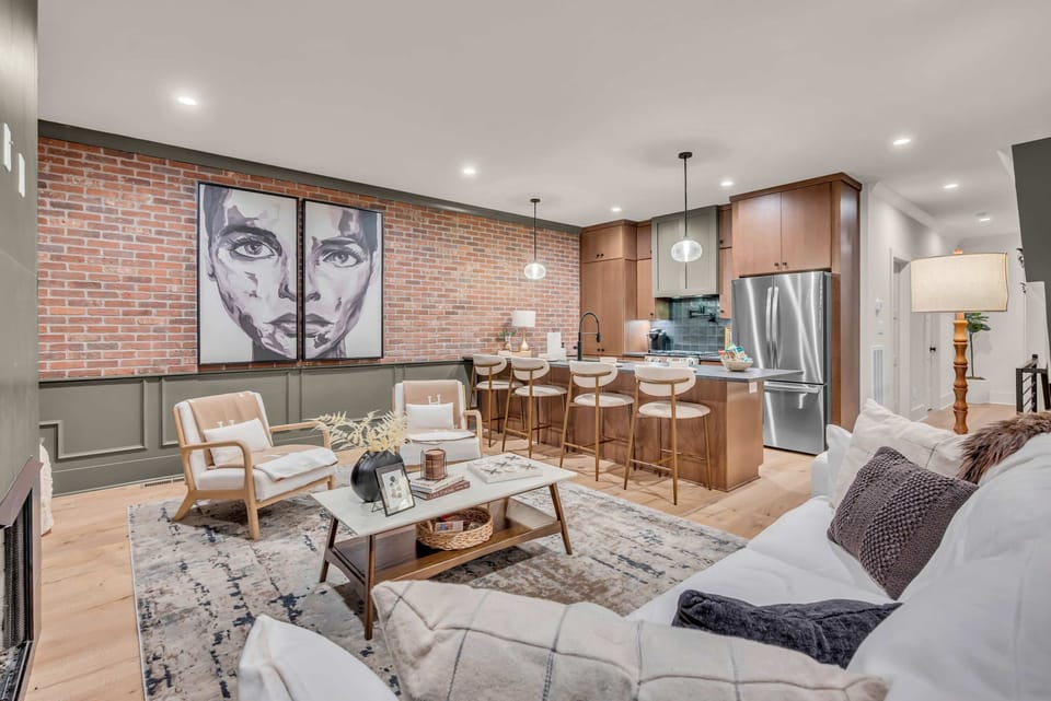 Designer living room and kitchen