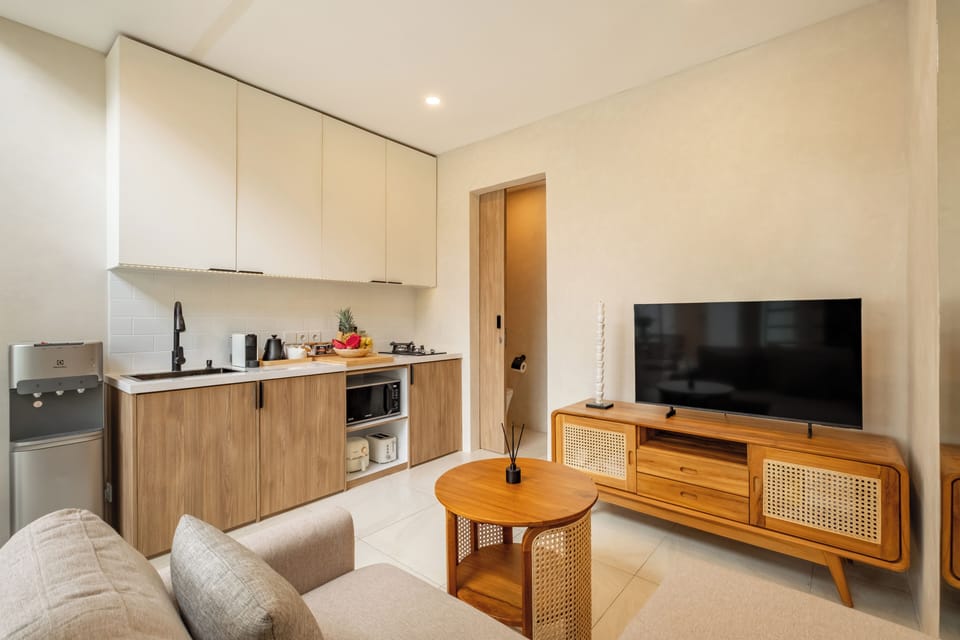 Villa, 1 Bedroom, Pool View | Living area | 43-inch Smart TV with digital channels