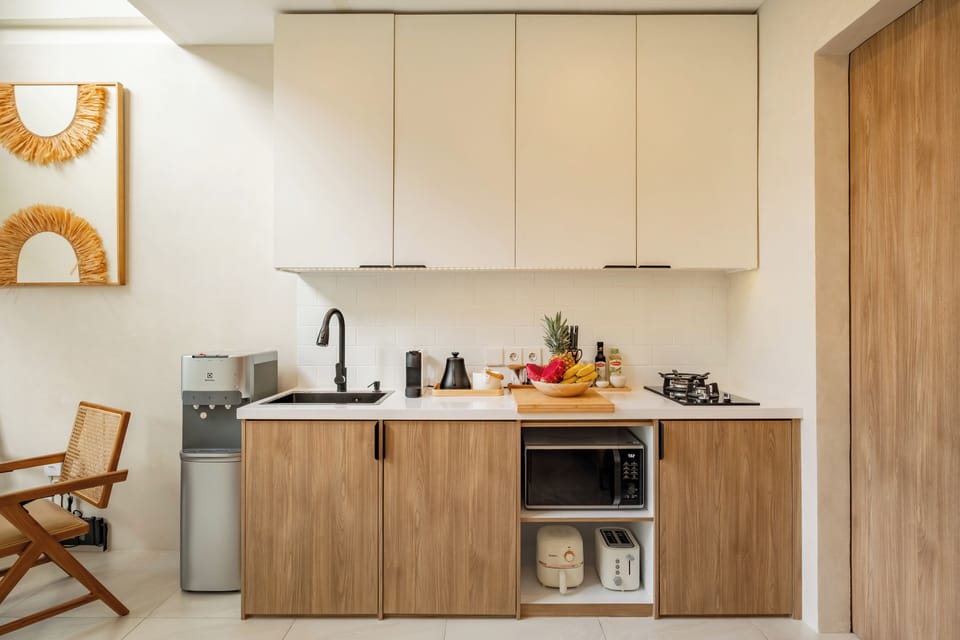 Villa, 1 Bedroom, Pool View | Private kitchen | Coffee/tea maker, electric kettle, toaster, dining tables