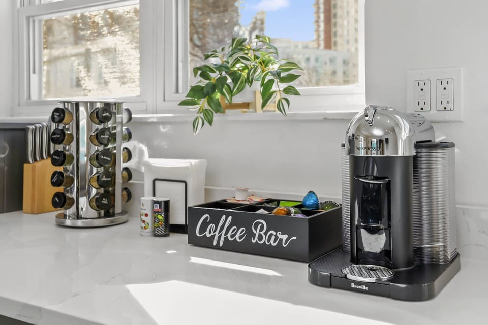 Wake up to a fresh brew — every stay includes our thoughtful coffee bar.