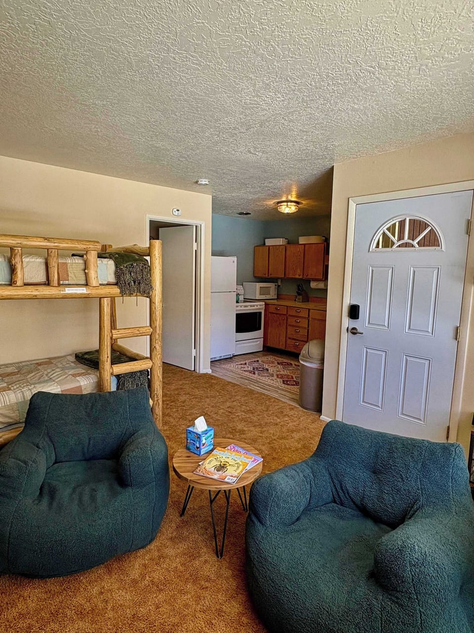 Living room with bunk beds.