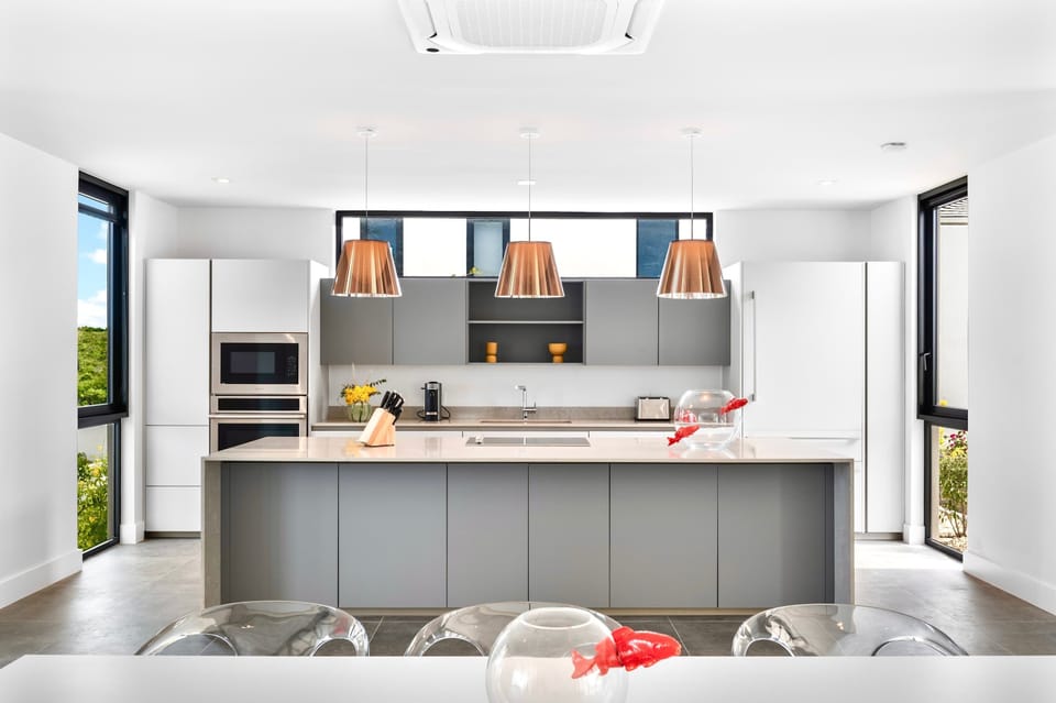 A designer kitchen, fully appointed for both function and style