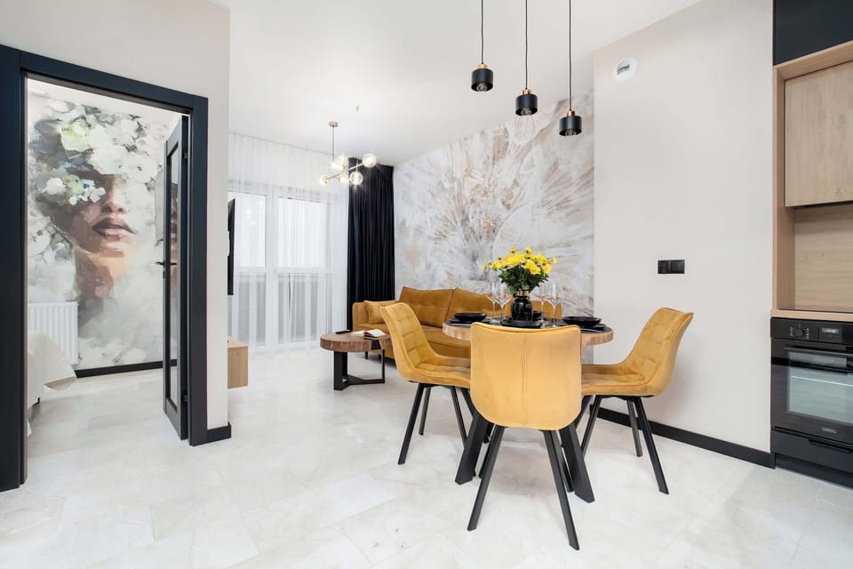 The elegant living room perfect for both relaxation and entertainment.