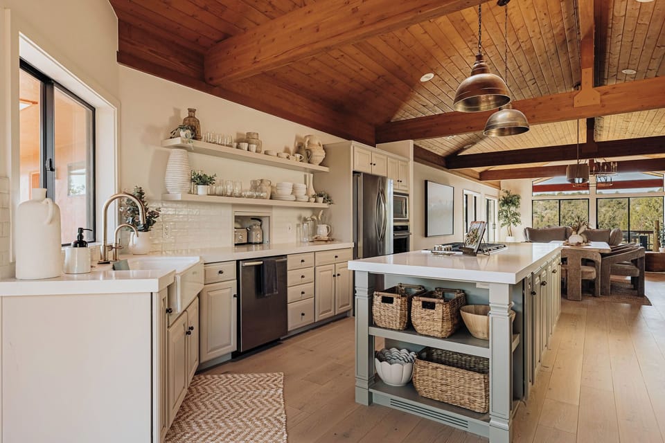 Fully stocked designer kitchen