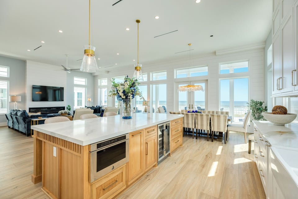 The family chef won't be far from the action in this beautiful, open space!