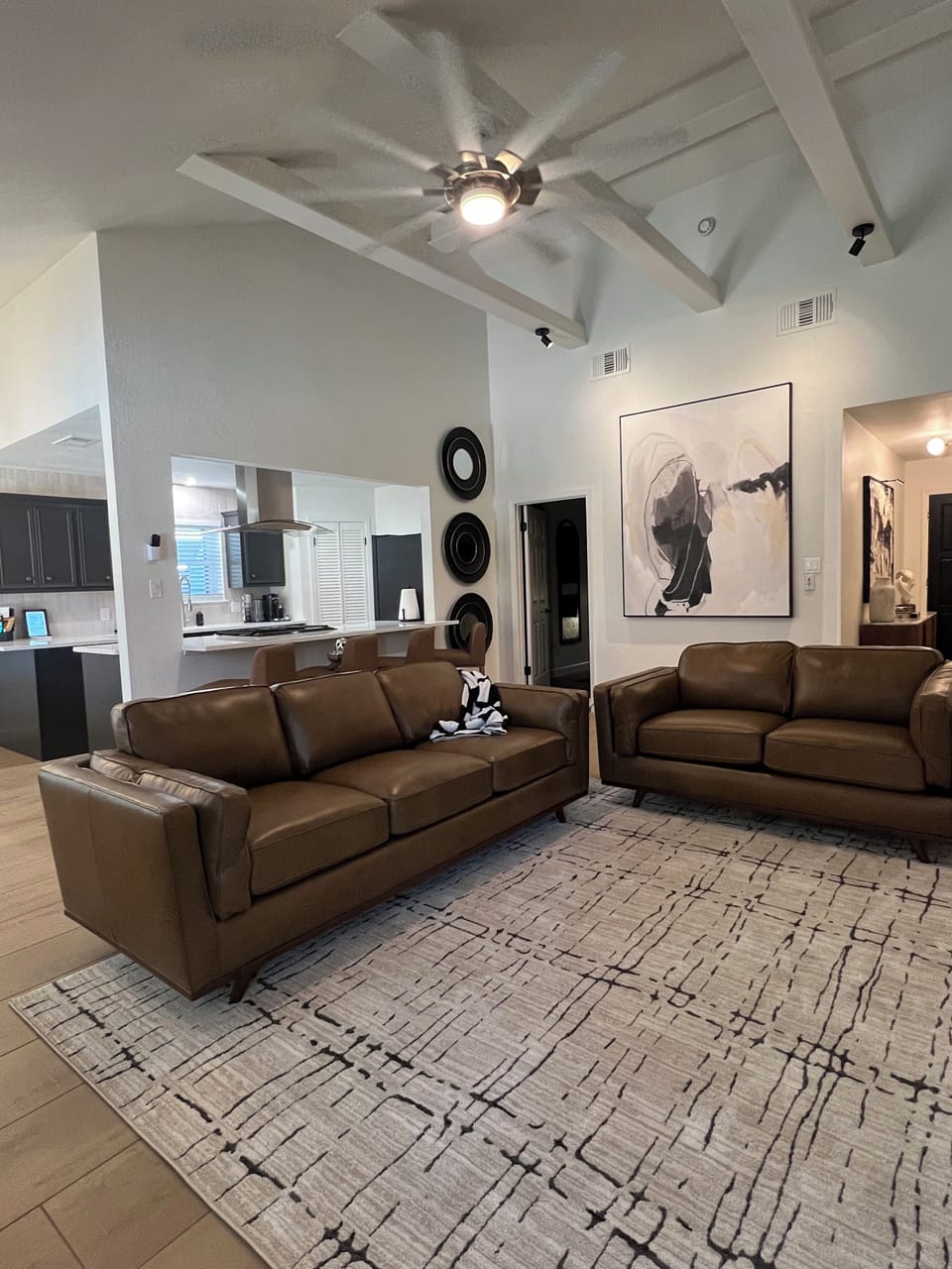 Living room with queen pull out bed