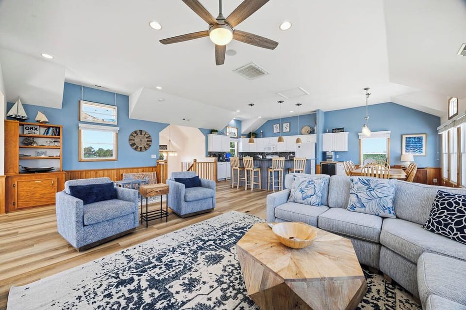Top-Level Living Room with Deck Access