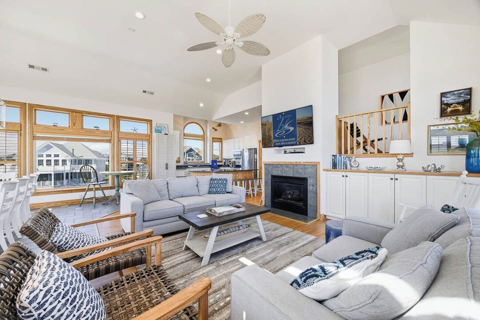 Top-Level Living Room with Deck Access