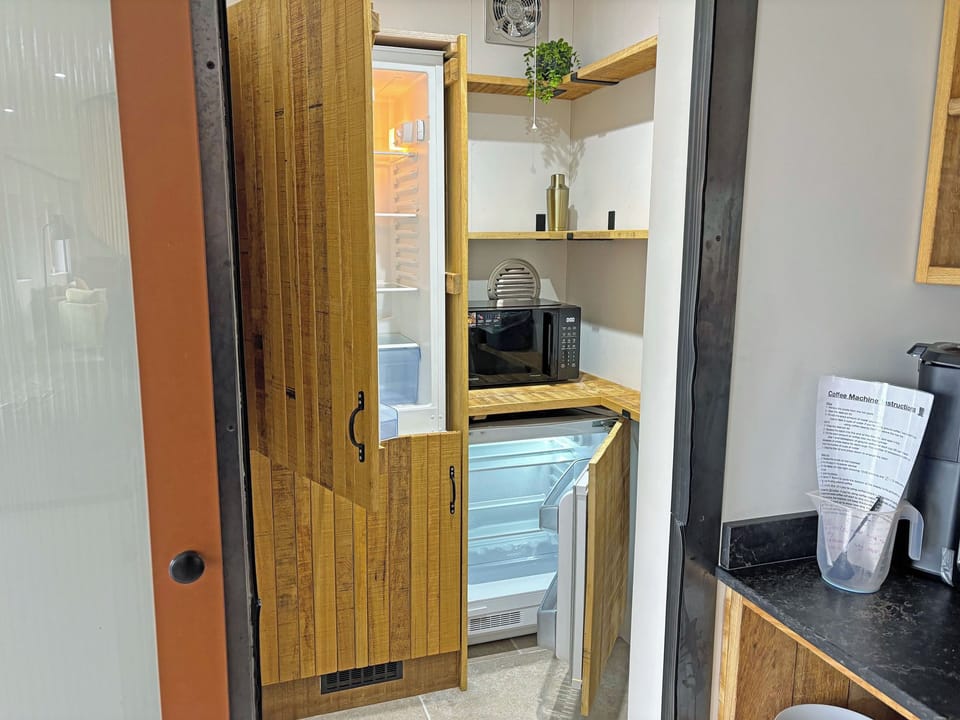 Pantry - Including fridge freezer, drinks fridge and microwave | Lime Tree House - Bulmer Retreat, Bulmer, near Sudbury