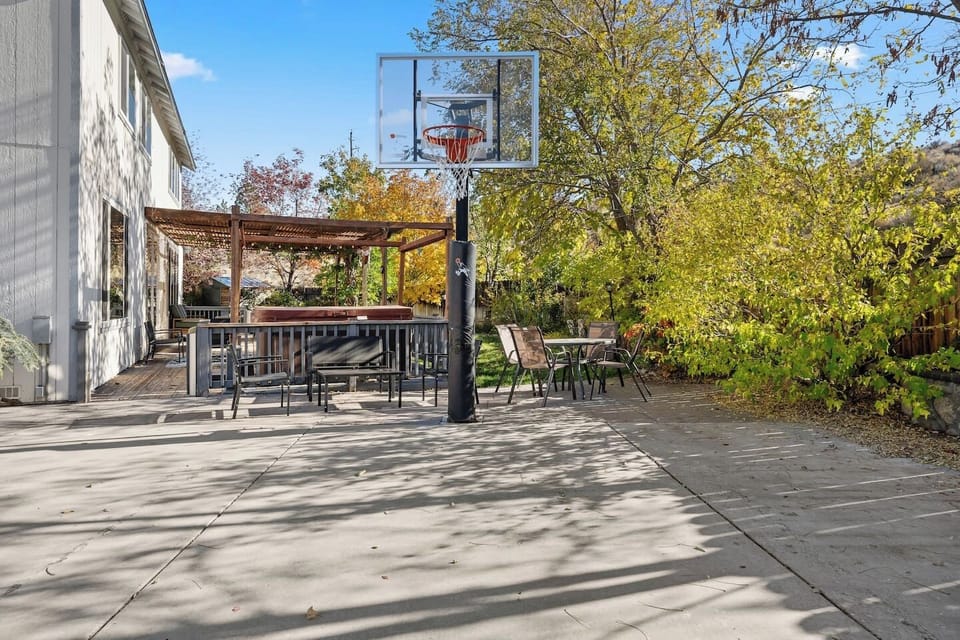 Ambiance highlights this home’s modern charm and private court.