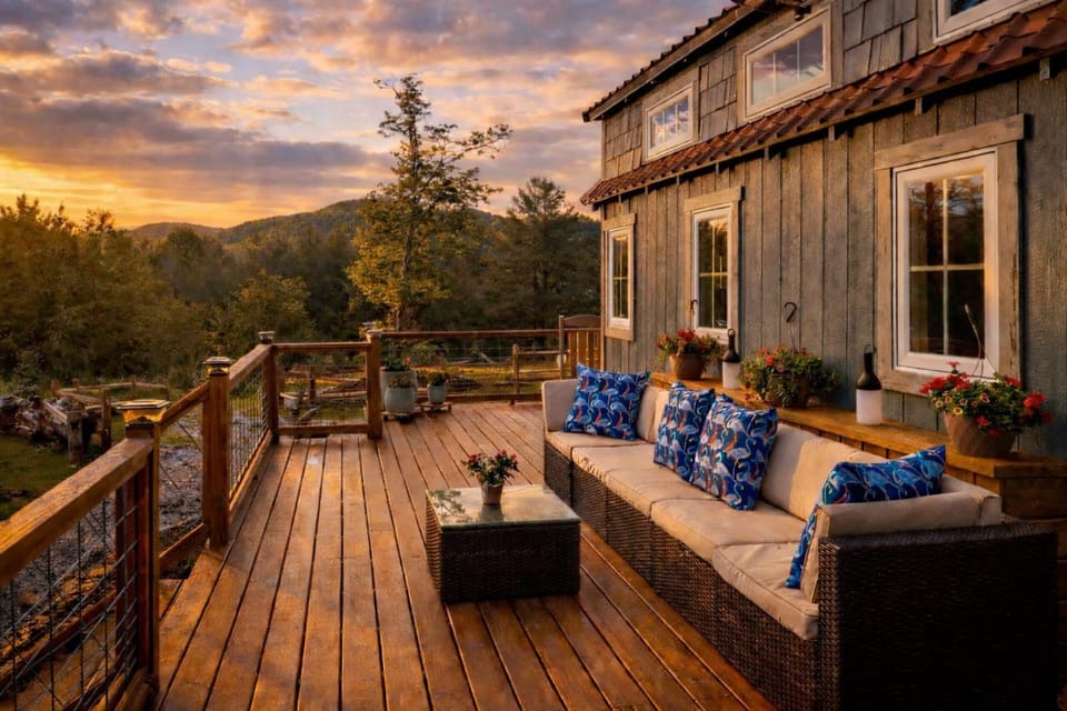Mountain views — morning coffee, evening wine, the same perfect spot