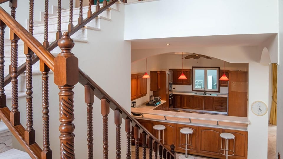 Villa, Balcony | Private kitchen | Full-size fridge, microwave, oven, stovetop