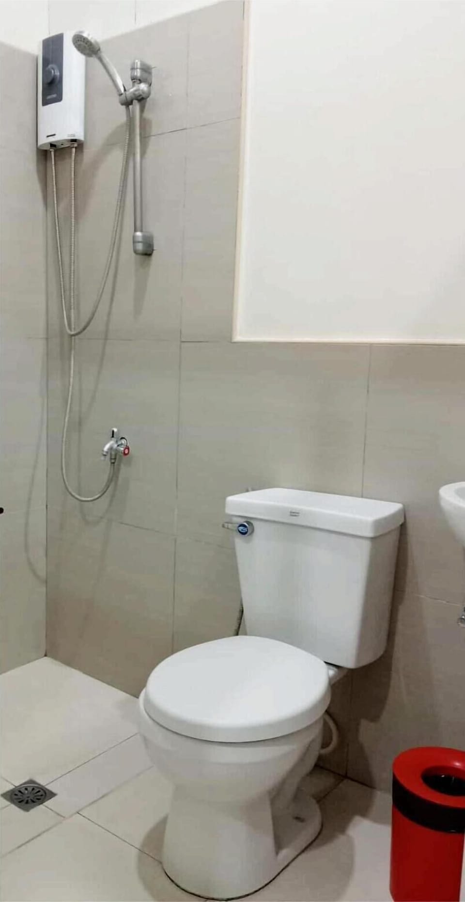 Shower, bidet, towels, soap